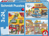 Puzzle 3x24 piese Fire Brigade and Police, Schmidt