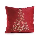 Perna decorativa catifea rosie paiete aurii Craciun 46x46 cm