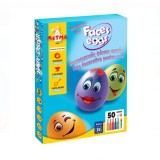 Vopsea cu autocolante decorative, diferite culori, fete zambitoare, pentru 50 de oua, Oem