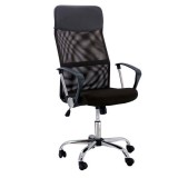 Scaun birou ergonomic mesh OFF 907, baza cromata, cu tetiera, mecanism de balans, 110 kg