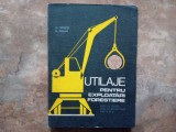 UTILAJE PENTRU EXPLOATARI FORESTIERE , MANUAL PENTRU LICEE DE SPECIALITATE ANII IV si V de D. TERTECEL si N. ROMAN , 1971