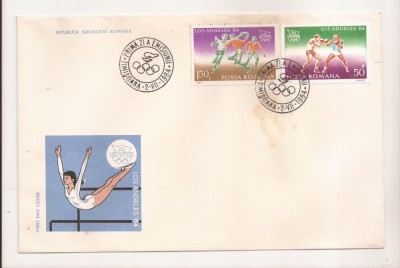 P6 Plic FDC - Prima zi a emisiunii - Olimpiada Los Angeles 1984, format mare foto