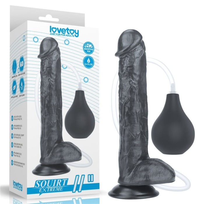 Ejaculare Extremă - Dildo Realistic cu Ejaculare Negru 27.5 cm