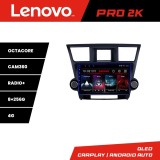 Navigatie Toyota Highlander 2007-2013 Android radio gps internet 8 core QLED 2K 8+256 360 Lenovo
