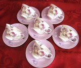 SET SERVICIU CAFEA PORTELAN MODEL LAVENDEN GARDEN DECOR LAVANDA FLORI FLUTURI