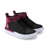 Ghete Fete Bibi Glam Black/Pink 36 EU, Negru, BIBI Shoes