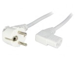 Cablu Alimentare 3x1mm2 cu Ștecăr &icirc;n Unghi și Conector IEC C13 90&deg;