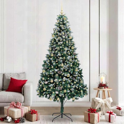vidaXL Brad de Crăciun artificial Verde 240 cm PVC și Oțel și Plastic 3396286 foto