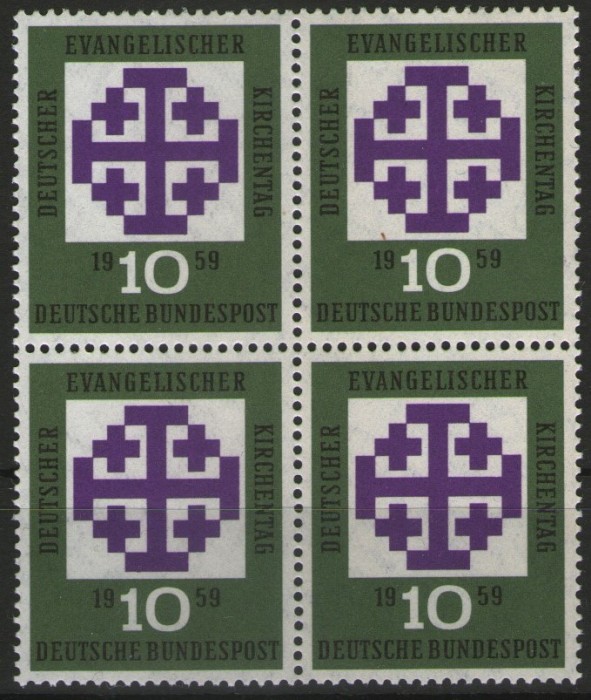 Germania 1959 - Ziua Bisericii Evanghelice, de 4 neuzata