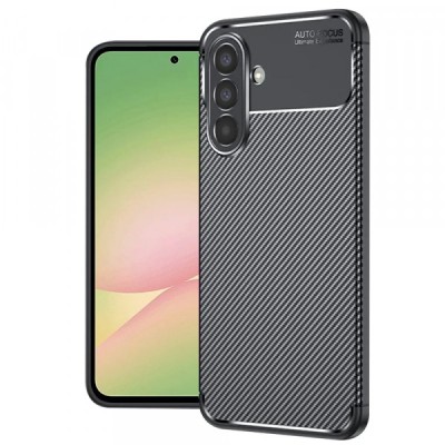 Husa pentru Samsung Galaxy A56 A566, Techsuit, CarbonFiber, Neagra foto