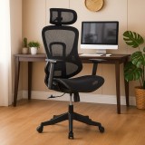 Cumpara ieftin Scaun birou ergonomic multifunctional SYYT 9518, mesh, sezut culisabil, mecanism a-sincron,120 kg, negru