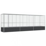 Cumpara ieftin Voliera Pasari Extensie Argintiu 626.5x107x212cm Otel Galvanizat Cusca Mare Papagali Perusi Animale Mici Usa Blocabila