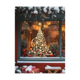 Cumpara ieftin Sticker/Autocolant Craciun Brad Auriu 45x60cm - 366362