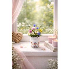 Ghiveci decorativ folk multicolor &ndash; 8381