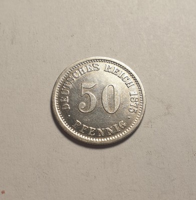 50 Pfennig 1875 D Piesa Frumoasa foto