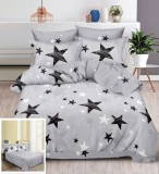 Cumpara ieftin Lenjerie Pat Bumbac Gri 4 Piese (200x230)cm, (240x250)cm, (55x75)cm, (70x70)cm - Set de Pat