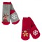 șosete Crăciun, Set 2 Bucăți, Gri și Roșu, Cu Ren și Gingerbread, Antiderapant, Unisex, Bebeluși