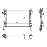 Radiator racire Citroen Nemo, 10.2010-, Fiat Fiorino, 02.2008-, Peugeot Bipper, 10.2010-, Motorizare 1, 3 Hdi 55kw; 1, 3 Multijet 55/70kw Diesel, tip