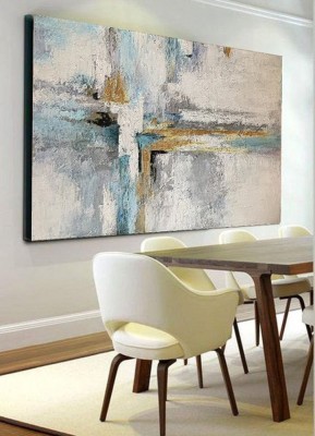 Tablou abstract sufragerie dimensiune mare pictat manual 100x132cm Galerie arta foto