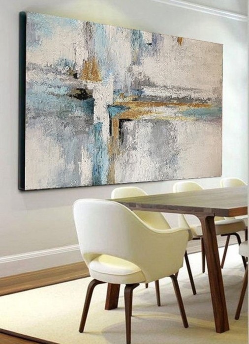 Tablou abstract sufragerie dimensiune mare pictat manual 100x132cm Galerie arta