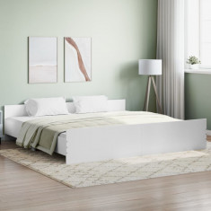 vidaXL Cadru pat cu tăblie la cap/picioare, alb, 180x200 cm