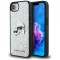Husa pentru Apple iPhone 16e, Karl Lagerfeld, Glitter Fixed Karl &amp; Choupette&#039;s Heads, Argintie