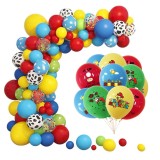 Set arcada baloane decorative Super Mario din 135 piese, aranjament pentru petrecere, calitate latex Extra, Multicolor, ANTADESIM