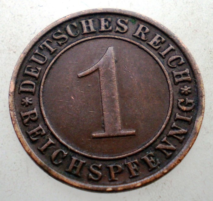 B.249 GERMANIA WEIMAR 1 REICHSPFENNIG 1935 D