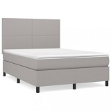 Cumpara ieftin Pat continental, gri deschis, 140x200 cm, material textil