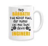 Cana alba personalizata &quot;Toti barbatii s-au nascut egali, INOVATIX&reg;. 330ml