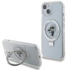 Husa MagSafe pentru Apple iPhone 14, Karl Lagerfeld, Ring Stand Karl &amp; Choupette, Alba