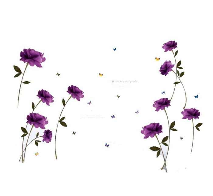 Sticker decorativ, Flori mov, 140 cm, 797STK