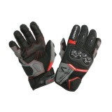 Manusi moto piele Adrenaline Hexagon, negru/gri/rosu, marime M