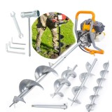 Motoburghiu, freza foreza pentru pamant, putere 6 CP, 3 burghie + prelungitor incluse, Powermat