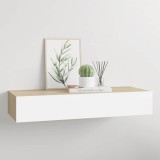 VidaXL Dulap de perete cu sertar, stejar și alb, 60x23,5x10 cm, MDF