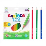 Set 24 creioane colorate cu varf subtire ,Carioca Tita