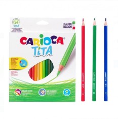 Set 24 creioane colorate cu varf subtire ,Carioca Tita
