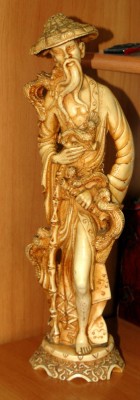 Statueta chinezeasca 38 cm cu aproximatie anii 1900 - Barbat foto