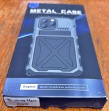 Carcasă metalică neagra pentru iPhone 14 Pro, Negru, Carcasa