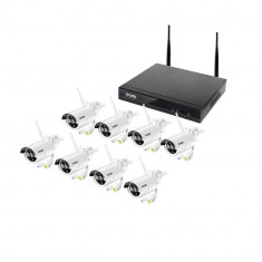 Kit sistem de supraveghere si securitate nvr hd kit wi-fi camere 720p, nvr 8 camere cctv exterior/interior foto