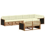 vidaXL Set de canapele de exterior cu pernă 8 pcs Natural și Crem 3383493