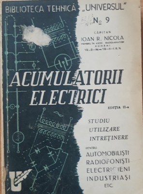 Acumulatori electrici - Ioan R. Nicola foto