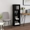 Bibliotecă/Separator cameră, negru, 40x30x135,5 cm, lemn de pin