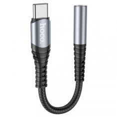 Adaptor Audio 3.5mm - USB-C HOCO LS33, Gri foto