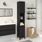 vidaXL Dulap de baie, stejar negru, 30x30x190 cm, lemn prelucrat