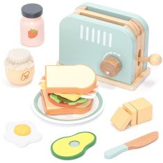 UMU Toys Toaster &amp; Sandwich set jucărie cu activități din lemn 3y+ 1 buc