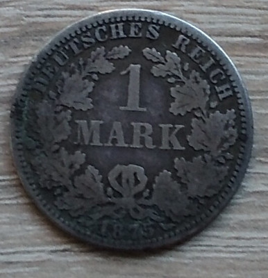 Moneda argint 1 mark 1875 Germania foto