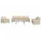 vidaXL Set de canapele cu perne decorative, 3 piese, crem, textil