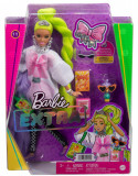 Papusa Barbie Extra, cu par verde neon | Mattel