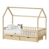 Cumpara ieftin Pat pentru copii Piccolo, Pako World, Natural, 90x190 cm